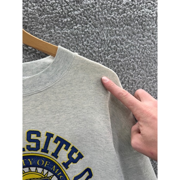 University of Michigan Wolverines Sweatshirt Mens XL Gray Crewneck - Picture 4 of 9